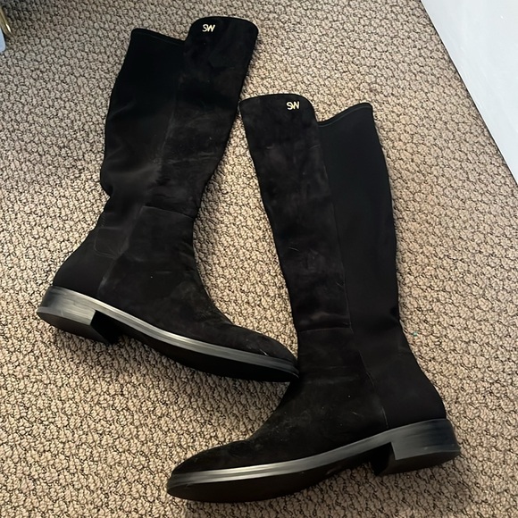 Stuart Weitzman black boots with bag - Picture 4 of 6